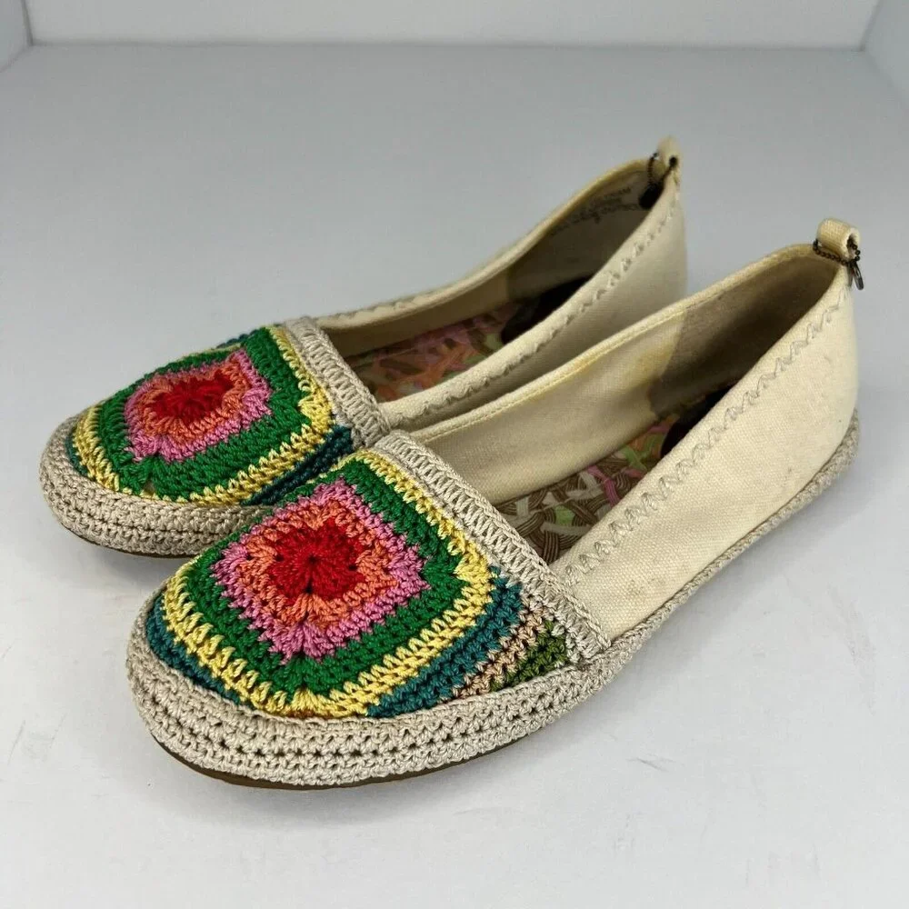 The Sak Womens Brow Crochet Driver Textile Espadrille Size 6 Slip-On Flats